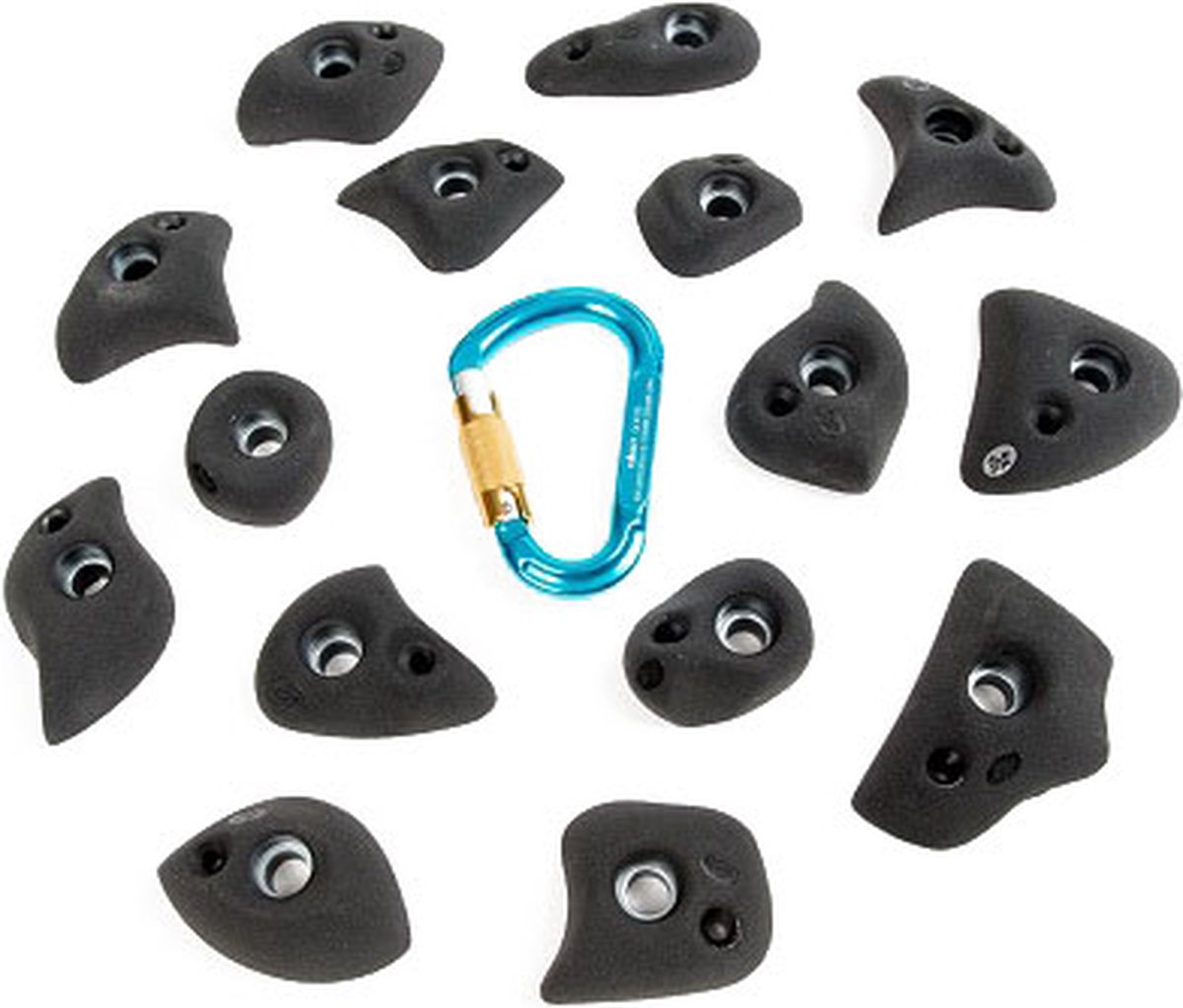 klimgrepen serie schtick, set van 15 - Blauw